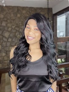Peruca Lace Front Fibra Premium Rita Preta