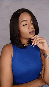 Peruca Lace Front Fibra Premium Nanda Castanho Escuro 2