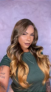 Peruca Lace Front Fibra Orgânica Kelly MT1B/27 Loira