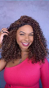 Peruca Lace Invisível Part Fibra Premium Lari Mechada