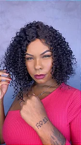 Peruca Lace Invisível Part Fibra Premium Ariane preta 1b