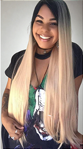 Peruca sintética fibra futura Nivea loira