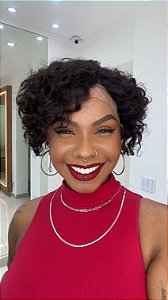 Peruca Lace Front L Part Cabelo Humano Laura 55 Preta 1B
