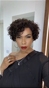 Peruca Lace Front L Part Cabelo Humano Laura 55 Preta 1B