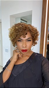 Peruca Lace Front L Part Cabelo Humano Laura 55 Loiro Mechas 4/27