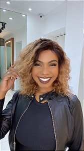 Peruca Lace Front Cabelo Humano Grace Ombré Loiro 1B/27