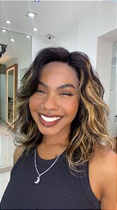 Peruca Lace Front L part Cabelo Humano Briar Mechas F2/27