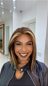 Lace Front 13x4 Cabelo Humano Nádia Loiro Mechas 4/27
