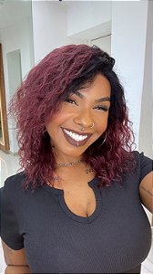 Lace Front 13x3 Cabelo Humano Cacheado Rosane Viena Marsala