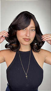 Peruca Fibra Futura Ondulado Franja Niara Mechada 1B/30