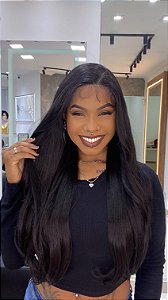 Peruca Lace Front Fibra Orgânica Lisa Carina HD