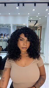 Peruca Cabelo Humano Cacheado Brisa 1B