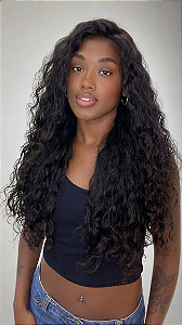 Peruca Lace Front Cabelo Humano Cacheada Longa Iza