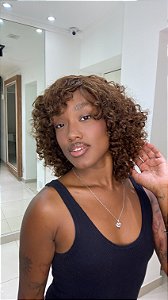 Peruca Cabelo Humano Cacheado Marina Cor 4 W01