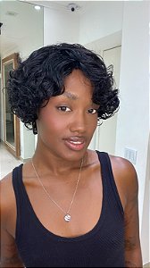 Peruca Cabelo Humano Cacheado Alice cor 1B 9042