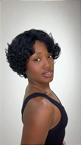 Peruca Cabelo Humano Cacheado Alice cor 1B 9042