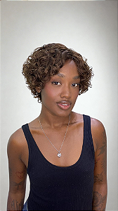 Peruca Cabelo Humano Cacheado Alice cor 4 9042