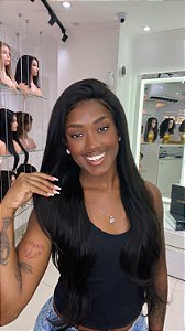 Peruca Lace 360° STRAP Cabelo Humano 75cm Castanho Escuro