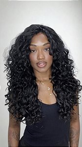 Peruca Fibra Premium Cacheada Royal Preto 1B