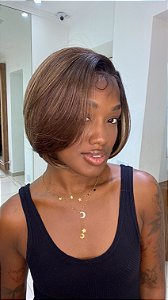 Peruca Lace Front Fibra Premium Minka Morena Iluminada 33/27