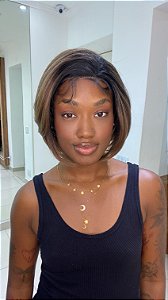 Peruca Lace Front Fibra Premium Minka Morena Iluminada 8/30