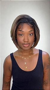 Peruca Lace Front Fibra Premium Minka Morena Iluminada 8/30