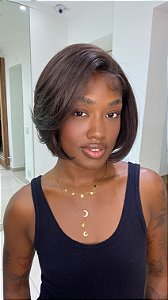 Peruca Lace Front Fibra Premium Minka Castanho Claro 4