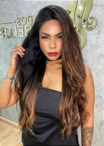 Peruca Lace Front 5x5 Cabelo Humano Winter 04 Morena Iluminada Doce de Leite
