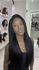 Peruca Lace Front Cabelo Humano Violet 28 Castanho Escuro