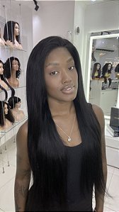 Peruca Lace Front Cabelo Humano Violet 30 Castanho Escuro