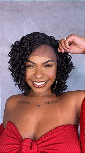 Peruca Lace Front Fibra Biovegetal Alana Preta