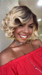 Peruca lace front cabelo humano Nancy ombre loira