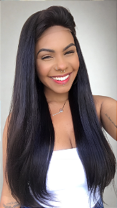 Peruca cabelo humano fake scalp couro cabeludo perfeito 70 cm