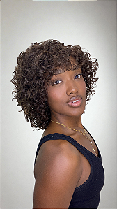 Peruca Cabelo Humano Cacheada Nara Castanho