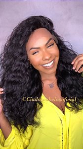 Peruca lace front cabelo humano ondulado Gisele 20200