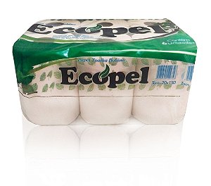 PAPEL TOALHA BOBINA ECOPEL 6 ROLOS LUXO - 200 MTS