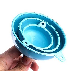 Kit Funil Plástico Colorido 3 Peças Cozinha