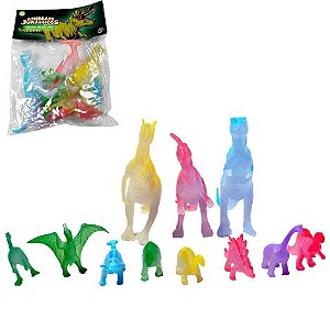Kit Dinossauros Fluorescentes 11 Peças