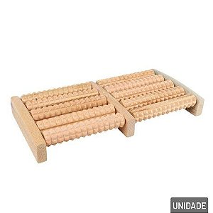 Massageador de Bambu Duplo para Pés Relaxante