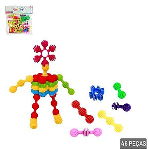 Brinquedo Educativo de Montar 46 Peças Creative Block