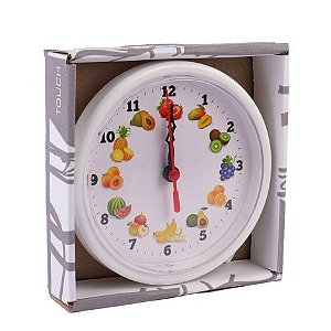Relógio Parede/Mesa Frutas 15cm Decorativo