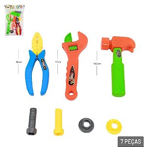 Kit Ferramentas Infantil 7 Peças Colorido
