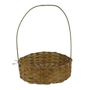 Cesta Bambu Alça Fraldeira Trançada 25x33cm