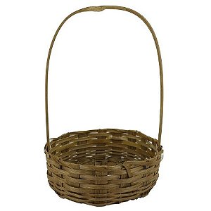 Cesta Bambu Alça Fraldeira Trançada 20x32cm