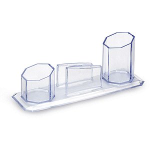 Porta Canetas Cristal Maxcril: Organize sua Mesa!