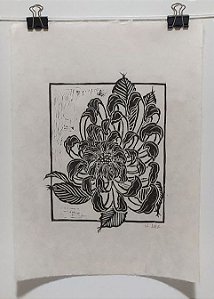 Linoleogravura - Crisântemo