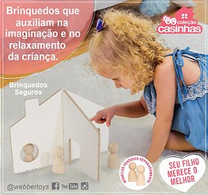 Madeira - CASINHA BONECA MADEIRA MONTESSORI 2 PARTES