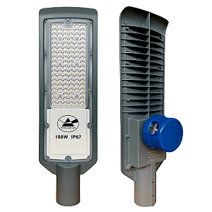 LUMNÁRIA PÚBLICA DE LED 100W C/RELÉ  6500K IP67