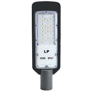 LUMINÁRIA PUBLICA DE LED 50W SMD COM DPS P/POSTE 6500K IP67
