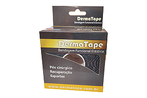 Fita Kinésio Bandagem 5cm x 5mt Dermatape Cor Preta